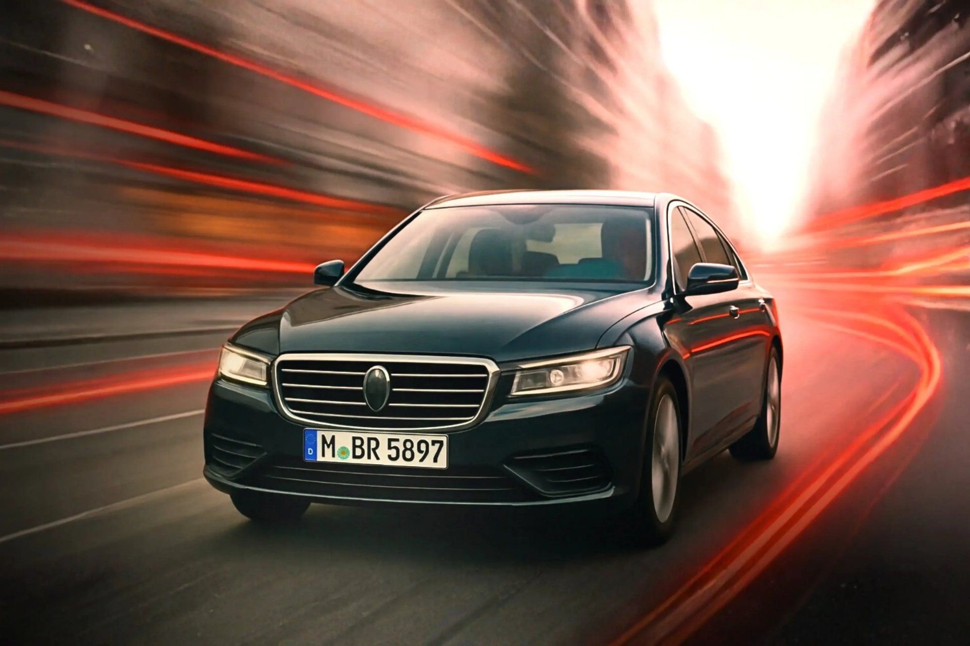 Premium-Fahrzeug beim Fahren