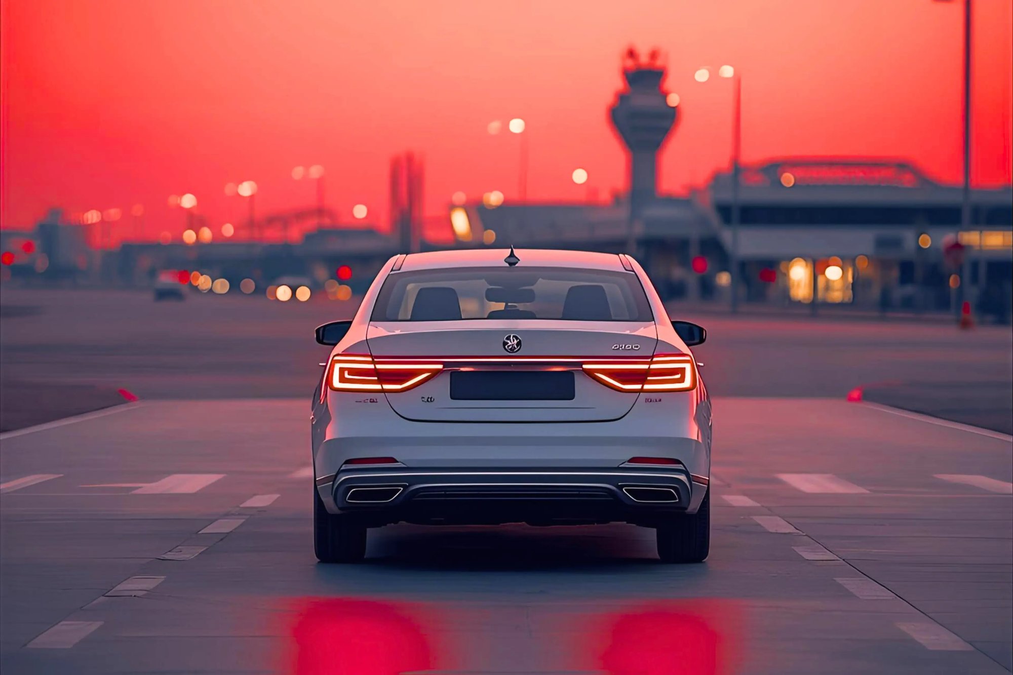 Vehicle with transfer and shuttle service on airport access road